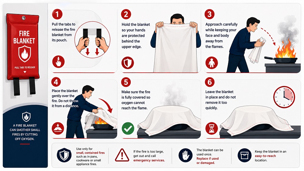 how to use a fire blanket