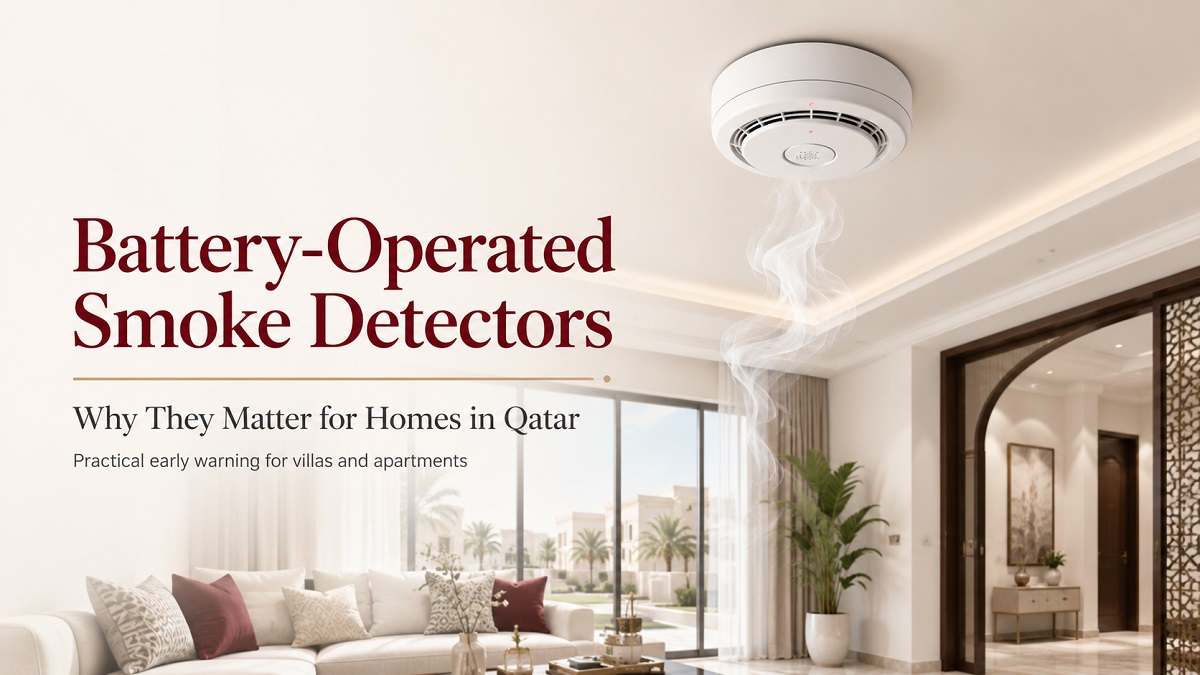 battery operated smoke detectors for qatar homes cease fire